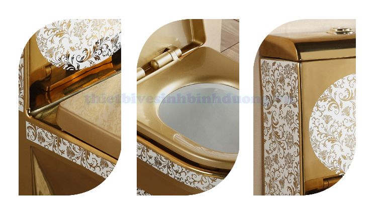 Bồn cầu mạ vàng cao cấp TL 2062 Gold